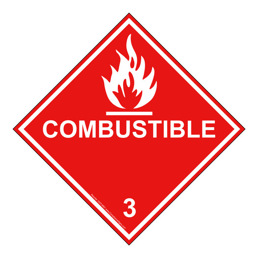 DOT Combustible Sign DOT-9881 Hazardous Loads