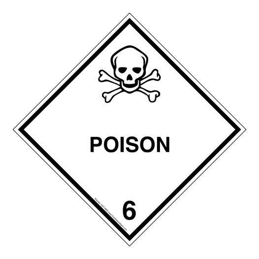 DOT POISON 6 Class 6 Placard or Label