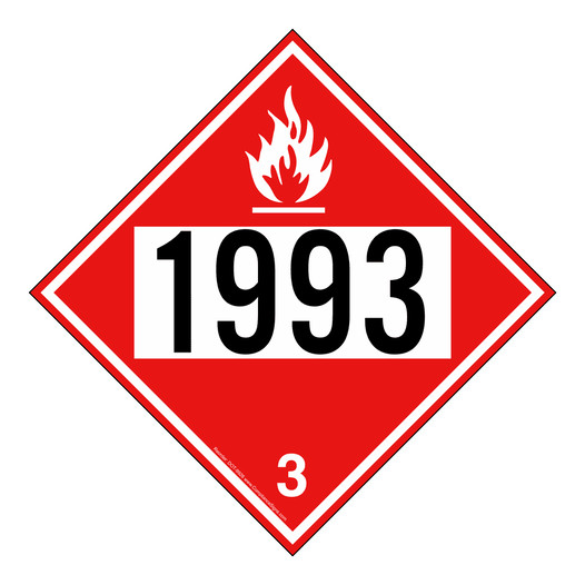 DOT Flammable 3 1993 Sign DOT-9926 Hazardous Loads