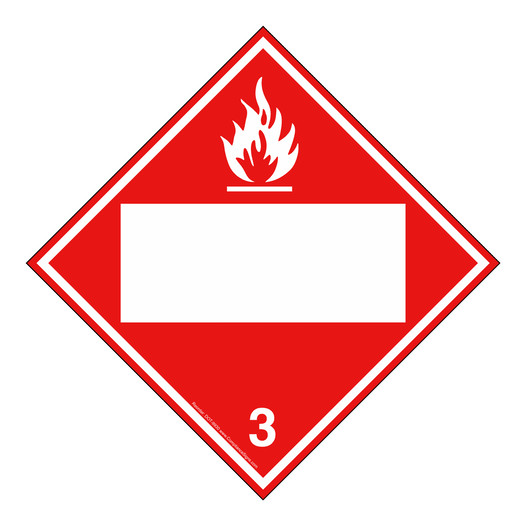 DOT FLAMMABLE Custom or Blank Class 3 Placard or Label
