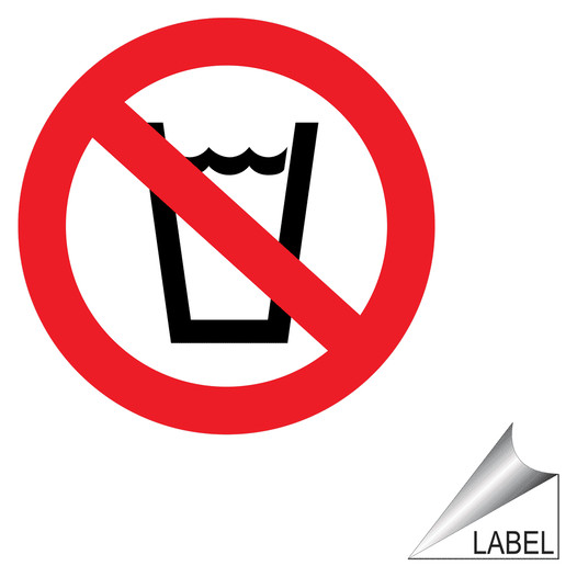 Do Not Drink Water Symbol Label LABEL-PROHIB-54-a Drinking Water