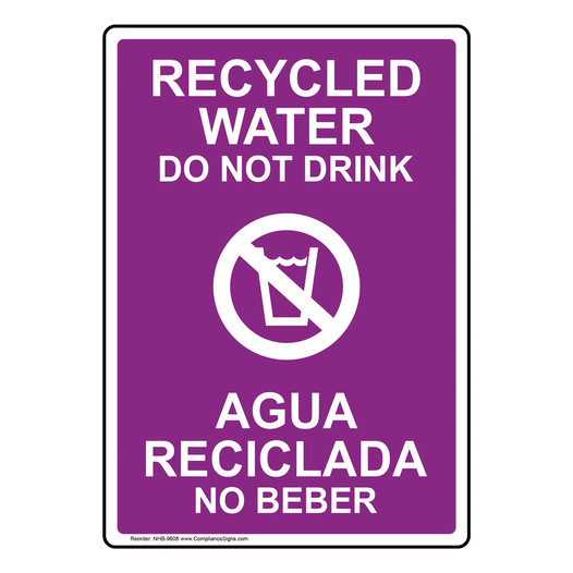 Recycled Water Do Not Drink With Symbol Sign NHB-9608 Drinking Water