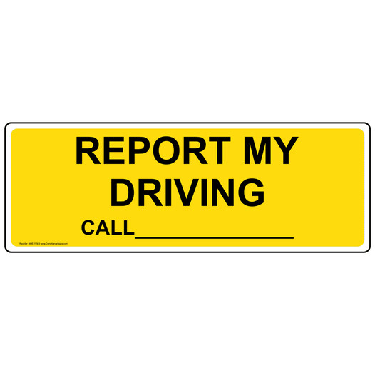 Custom Report My Driving Call- Label for Transportation NHE-15563