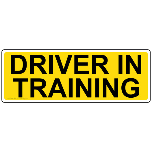 Driver In Training Label for Transportation NHE-15845