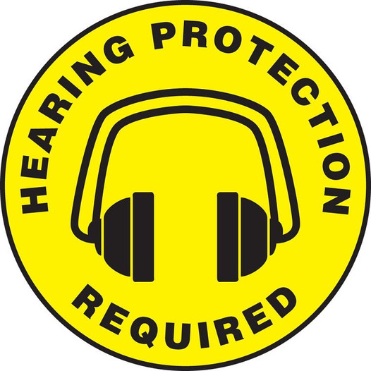 Slip-Gard Hearing Protection Required Floor Sign 40S4087