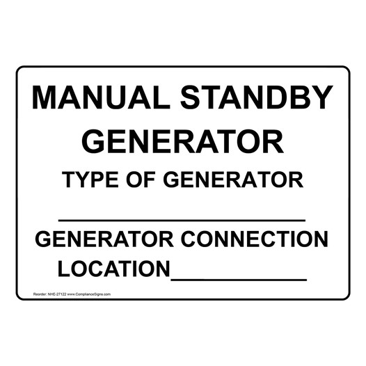 Manual Standby Generator Type Of Generator____Generator Sign NHE-27122