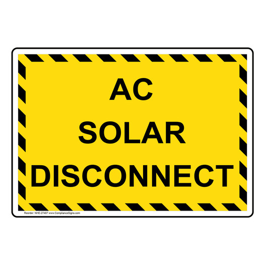 AC Solar Disconnect Sign NHE-27487