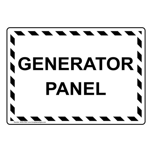 Generator Panel Sign NHE-27501