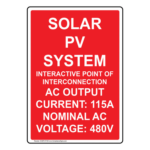 Portrait Solar PV System Interactive Point Of Sign NHEP-27155