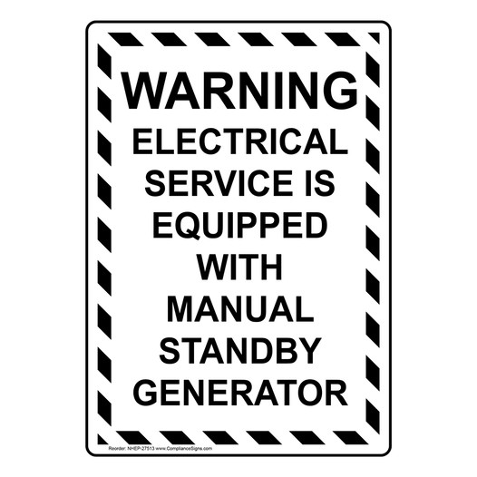 Portrait Warning Electrical Service Is Equipped Sign NHEP-27513