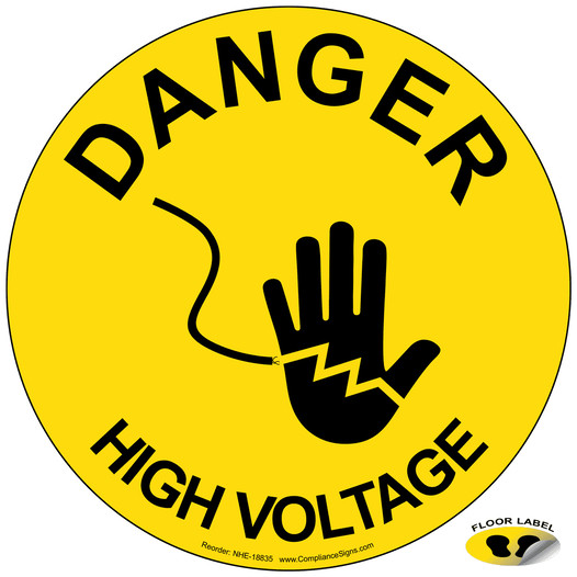 Danger High Voltage Floor Label NHE-18835