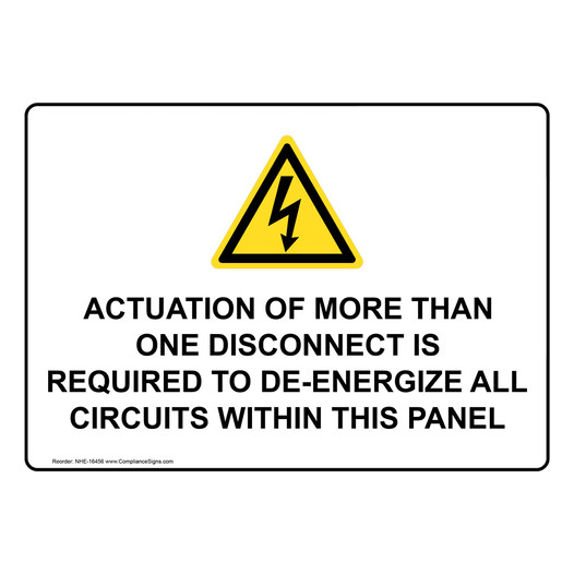 Disconnect Actuation Sign With Symbol NHE-16456