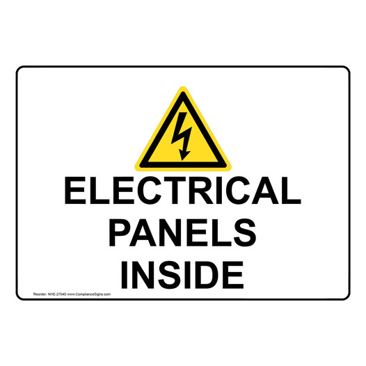 Electrical Panels Inside Sign With Symbol NHE-27045