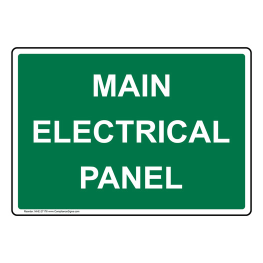 Main Electrical Panel Sign NHE-27176