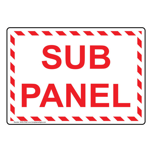 Sub Panel Sign NHE-27520