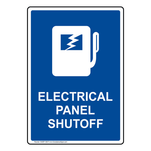 Electrical Panel Shutoff Sign With Symbol NHEP-13817