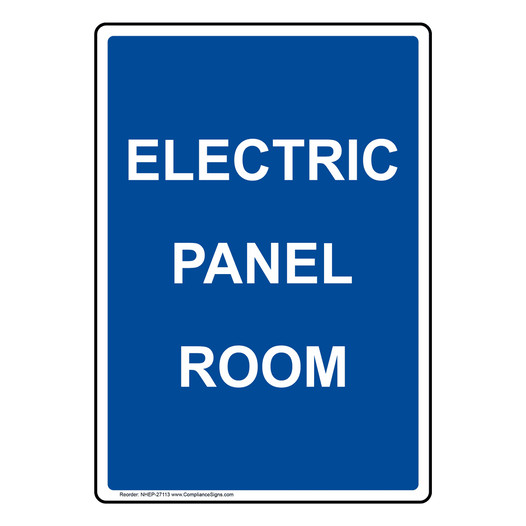 Portrait Electric Panel Room Sign NHEP-27113