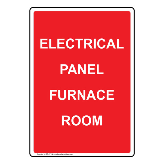 Portrait Electrical Panel Furnace Room Sign NHEP-27114