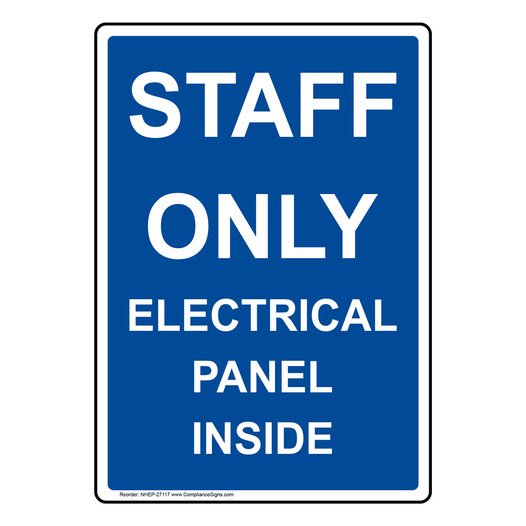 Portrait Staff Only Electrical Panel Inside Sign NHEP-27117