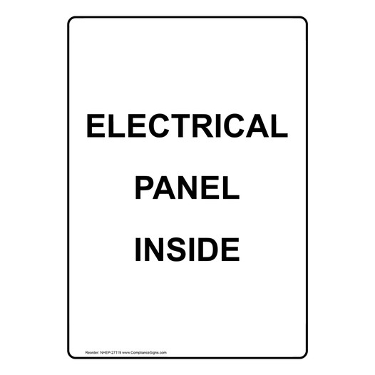 Portrait Electrical Panel Inside Sign NHEP-27119