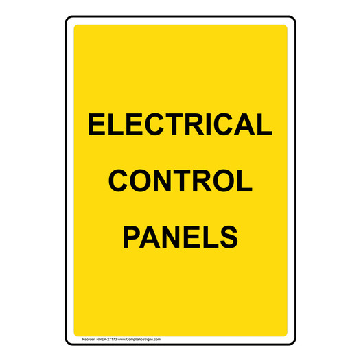 Portrait Electrical Control Panels Sign NHEP-27173