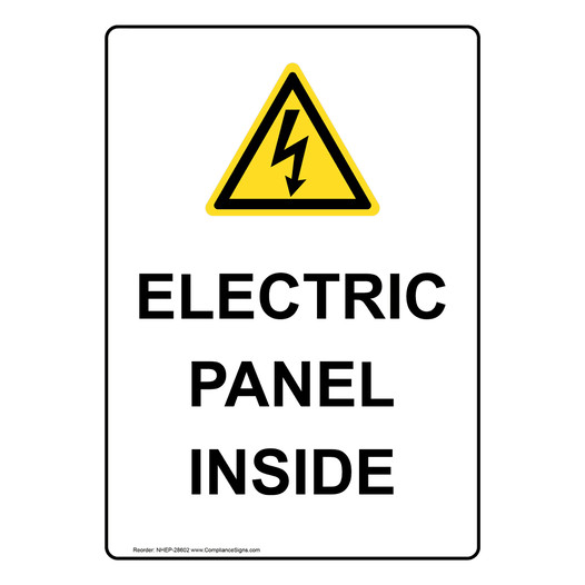 Portrait Electric Panel Inside Sign With Symbol
