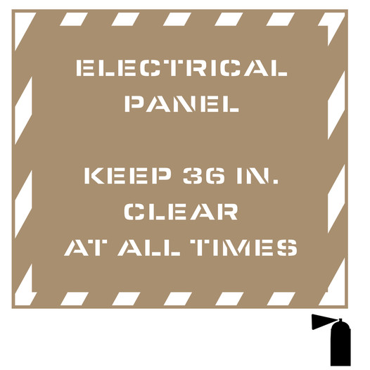 Electrical Panel Keep 36 In. Clear At All Times Stencil NHE-19081