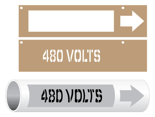 480 Volts Pipe Marking Stencil PIPE-13059_STENCIL