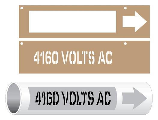 4160 Volts Ac Pipe Marking Stencil PIPE-13066_STENCIL