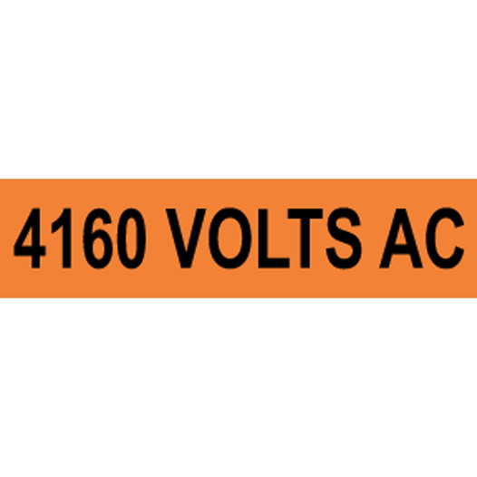 4160 Volts Ac Label for Electrical Voltage VLT-13066