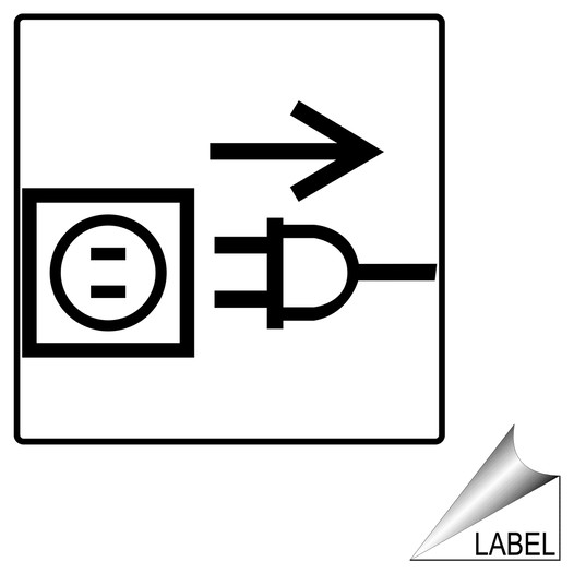 Unplug Symbol Label for Electrical LABEL_SYM_18_a
