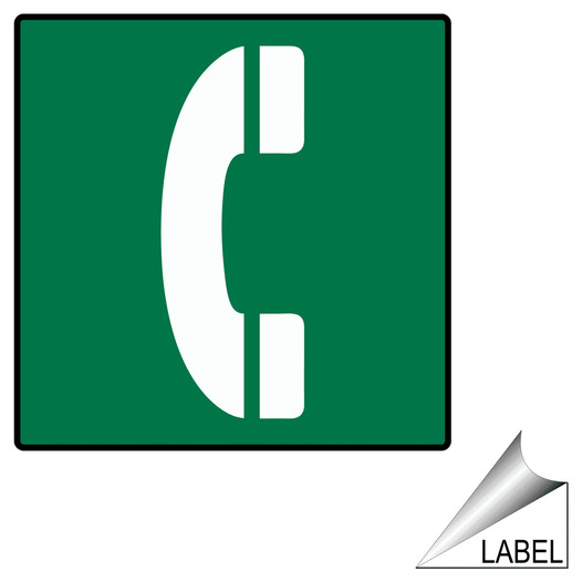 Telephone Symbol Label LABEL-SYM-122-c Emergency Contact 911