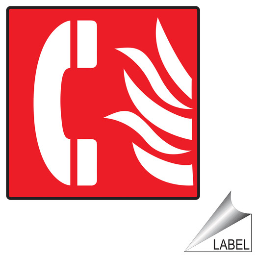 Fire Emergency Phone Symbol Label for Emergency Response LABEL_SYM_122_d
