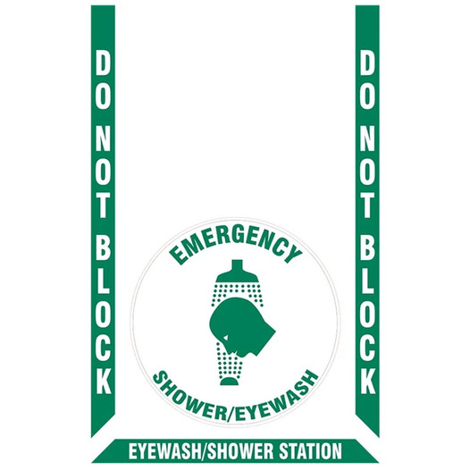 EMERGENCY SHOWER  / EYEWASH STATION 4 Pc Floor Sign Kit