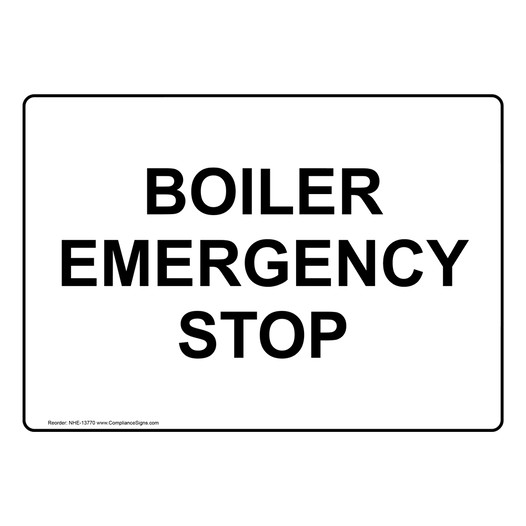 Boiler Emergency Stop Sign for Emergency Response NHE-13770