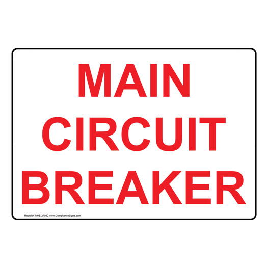 Main Circuit Breaker Sign NHE-27082