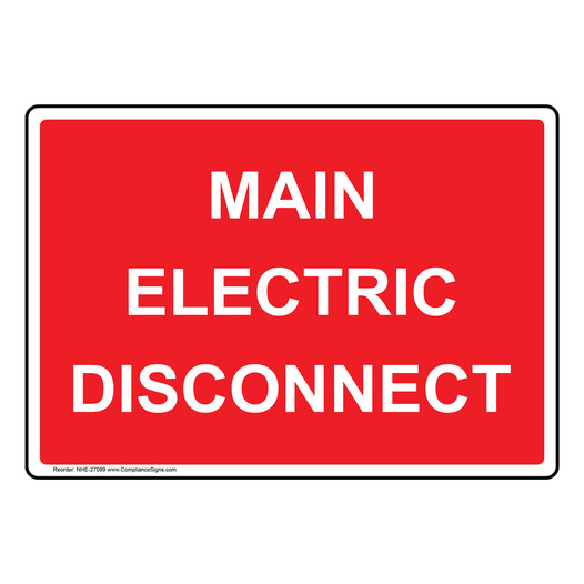 Main Electric Disconnect Sign