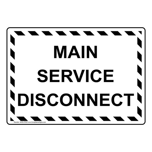 Main Service Disconnect Sign NHE-27533