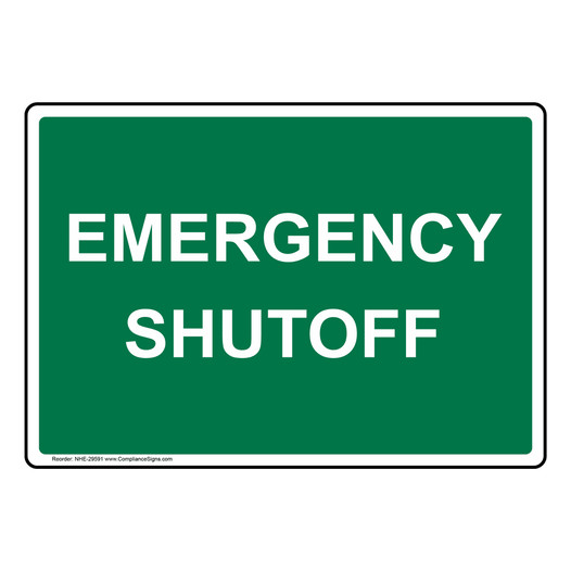 Emergency Shutoff Sign NHE-29591