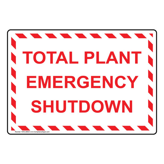 Total Plant Emergency Shutdown Sign NHE-29634
