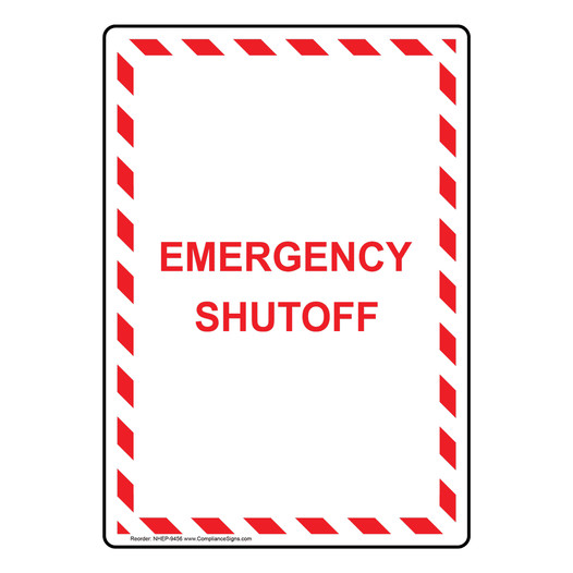 Portrait Emergency Shutoff Sign NHEP-9456