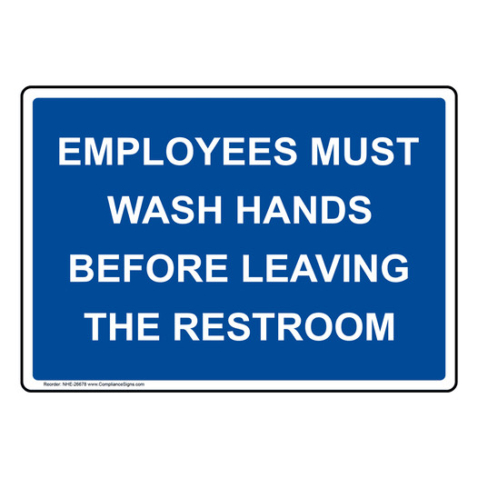 Employees Must Wash Hands Sign NHE-26678