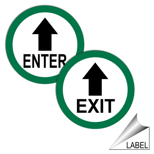 Enter Exit Label for Enter / Exit LABEL_CIRCLE_127_b_128_Set