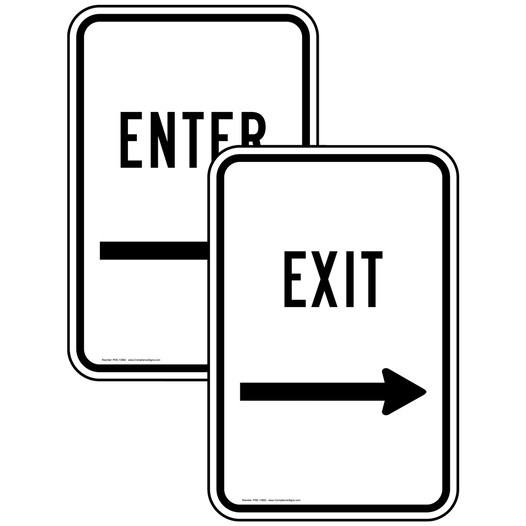 Enter Right Exit Right Sign Set PKE-13882-13883 Enter and Exit Set