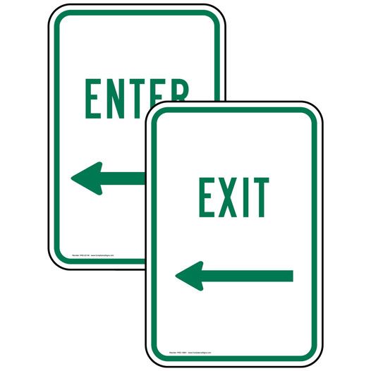 Enter Left Exit Left Sign Set PKE-22140-13881 Enter and Exit Set