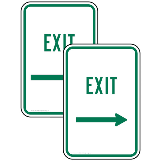 Vertical Sign - Enter - Enter Right Exit Right Sign Set