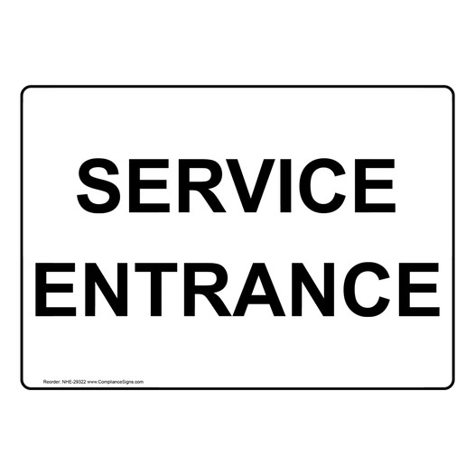 Service Entrance Sign NHE-29322