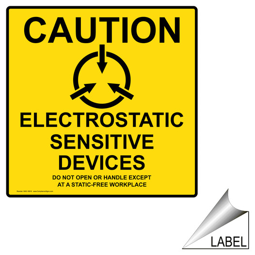 Electrostatic Sensitive Devices Static-Free Workplace Label NHE-18616