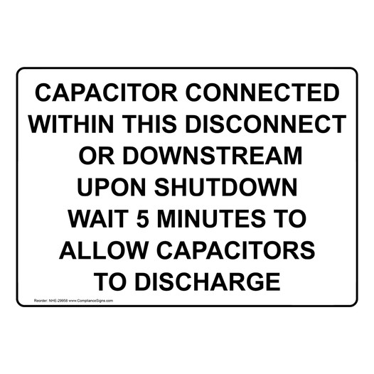 Capacitor Connected Within This Disconnect Or Sign NHE-29958