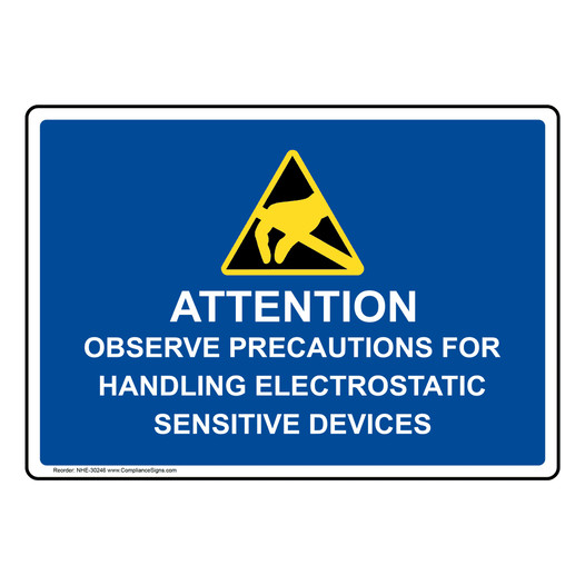 Attention Observe Precautions For Sign With Symbol NHE-30246